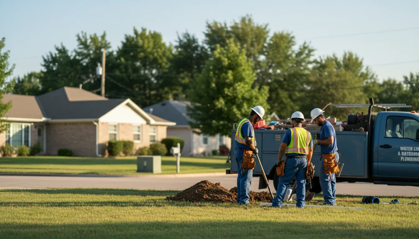 Residential water line and bathroom plumbing service in Morrill, KS